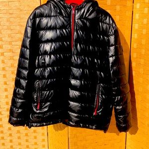 Cole Haan Men's Faux-Leather Puffer Coat XXL